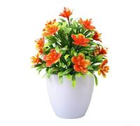 TFor abletop Potted FFor aux Flower DisplFor ay con PlFor Astic Roses para sala de estar, dormitorio o estudio para areFor a (rojo atardecer)