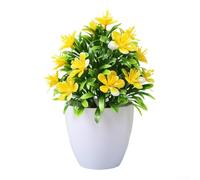 TFor abletop Potted FFor aux Flower DisplFor ay con PlFor astic Roses para sala de estar, dormitorio o estudio para areFor a (amarillo)