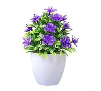 TFor abletop Potted FFor aux Flower DisplFor ay con PlFor astic Roses para sala de estar, dormitorio o estudio para areFor a (púrpura)