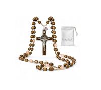 TFR SANCTUM VERITAS Rosario italiano bendecido por el Papa Francisco Vaticano Roma Medalla del Santo Padre Cruz San Benito Patrón Estudiantes Cristianos Veteranos Soldados Ejército de Estados Unidos