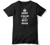 TFRwtf33R Keep Calm I'm The Best Man Mens Funny Unisex T-Shirt Black L