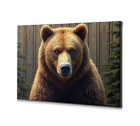 TFSW Decoración de pared con oso dorado en el bosque, cuadro decorativo de Pascua, decoración de pared de The Chosen (20 x 30 cm)