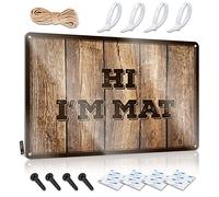 TFSW Letreros de metal divertidos con texto en inglés "Hi I'M Mat" (20 x 30 cm)