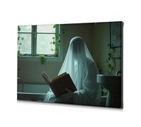 TFSW Lienzo decorativo para decoración de pared del hogar, lectura de fantasmas junto a la ventana, imagen decorativa para comedor, decoración del hogar (40 x 60 cm)