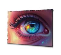 TFSW Lienzo decorativo para decoración de sala de estar, diseño de ojos coloridos, una visión de arco iris, kit de cuadros para colgar cuadros de pared para sala de estar (40 x 60 cm)