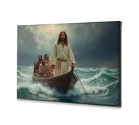 TFSW Lienzo decorativo para pared, diseño de Jesús caminando sobre el agua con discípulos, decoración de Pascua, decoración de sala de estar (20 x 30 cm)