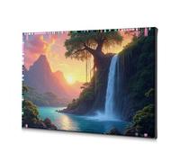 TFSW Lienzo decorativo para sala de estar, decoración de pared con bosque encantado al atardecer (40 x 60 cm)