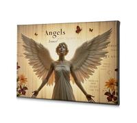 TFSW Shabby Chic Decor - Lienzo decorativo con diseño de alas y susurros angélicos, una visión serena, decoración de pared para el hogar, decoración cristiana de Pascua (20 x 30 cm)
