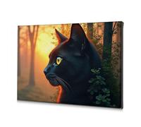 TFSW The Chosen Black Cat In The Sunset Forest - Lienzo decorativo (40 x 60 cm), diseño de gato negro