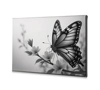 TFSW The Chosen Monarca Mariposa sobre flores Lienzo decorativo Shabby Chic Decoración de sala de estar (30 x 40 cm)