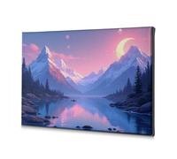 TFSW The Chosen Serene Lake and Snowy Mountains At Dusk - Lienzo decorativo (30 x 40 cm)