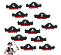 TFSYLISA 12 Piezas Sombreros de Pirata para Niños, Fieltro Conjunto de Sombrero Pirata, Accesorios Piratas Infantil para Fiestas Halloween Carnaval