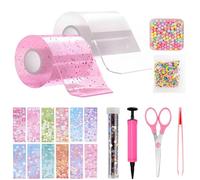 TFSZE 20 Piezas Nano Tape Bubbles Set,Conjunto de Nanoburbujas Adhesivas de Doble Cara,DIY Nano Tape Bubble Craft para Adultos Niños(Transparente+Rosa)