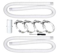 TFSZE Manguera de Filtro de Piscina,Tubo 32mm,2pcs Tubo Piscina 150CM,con 4 Abrazaderas Metal und 1 conectores,Universal,Apto para todo tipo de bombas,Bomba para Piscinas Elevadas