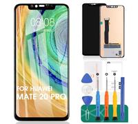 TFT para Huawei Mate 20 Pro Pantalla LCD de repuesto LYA-L09 LYA-L29 Kits táctiles sin marco (negro, pantalla no curva, área de visualización más pequeña, sin huellas dactilares)
