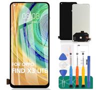 TFT para OPPO Find X3 Lite Pantalla LCD para OPPO Reno5 5G Reemplazo de pantalla CPH2145 PEGM00 Touch Digitizer Kits sin marco (negro, sin reconocimiento de huellas dactilares)