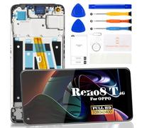 TFT para Oppo Reno8 T 4G 2023 Reemplazo de pantalla LCD CPH2481 Kit de reparación de montaje de digitalizador táctil con marco (negro, sin huellas dactilares, no para 5G)