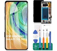 TFT Samsung Galaxy S10 - Pantalla LCD para Samsung Galaxy S10, Pantalla Táctil SM-G973F, SM-G973U, SM-G973W, SM-G973N, Kit de reparación de montaje de digitalizador con marco (negro, sin huellas