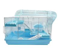 Tfwadmx Jaula para hámster enano, hábitat pequeño para hámster, ratón, hogar, jaula de animales pequeños con tubo, cabaña de ejercicio, hábitat para ratones, jerbos, ratones, 18.5 x 11.8 x 11.8