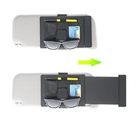 TFY Extensor y Organizador de Visera Solar Universal antirreflejos, Soporte de Almacenamiento para Gafas de Sol, bolígrafos y Tarjetas, Accesorios Interiores de automóviles con múltiples Bolsillos, 1