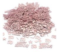 TFYU - Decoraciones de mesa para fiesta de cumpleaños, confeti de lentejuelas metálicas con estrellas brillantes (700 piezas) en oro rosa (50 años)