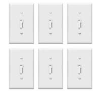 TG Interruptor de atenuación de palanca para LED, CFL, bombillas incandescentes, un solo polo o 3 vías, 2 cables, no requiere neutro, deslizamiento silencioso, certificación UL, placa de pared
