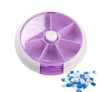 TGBCST Pastillero redondo para 7 días, mini medicamentos semanales (9 x 2,5 cm/53 g) - Organizador de píldoras, pastillero de viaje para bolsillo, práctico almacenamiento para viajes (estilo 3)