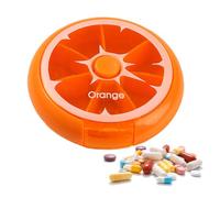 TGBCST Pastillero redondo para 7 días, mini medicamentos semanales (9 x 2,5 cm/53 g) - Organizador de píldoras, pastillero de viaje para bolsillo, práctico almacenamiento para viajes (estilo 5)