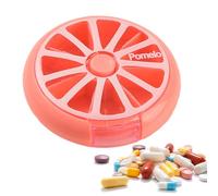 TGBCST Pastillero redondo para 7 días, mini medicamentos semanales (9 x 2,5 cm/53 g) - Organizador de píldoras, pastillero de viaje para bolsillo, práctico almacenamiento para viajes (estilo 4)