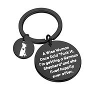 TGBJE Regalo de pastor alemán A Wise Women Getting a German Shepherd She Lived Happily Ever After Pastor Alemán Regalo para mamá/papá, Bl Alemán, 3.0*3.0cm