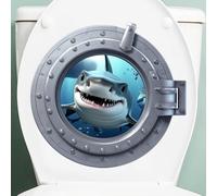 TGBYHU 28 * 28CM 2-4PCS Etiqueta Engomada de la Tapa del Asiento del Inodoro de tiburón Calcomanías para la Tapa del Inodoro del baño Pegatinas Autoadhesivas duraderas para la Tapa del Inodoro para