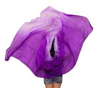 TGDGFKIAS bufandas de bailarines de vientre de seda, Velo de seda for danza del vientre, bufanda, chal, accesorio for actuaciones escénicas, multicolor, varios tamaños(Purple Light Purple,250x114cm)