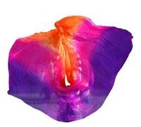 TGDGFKIAS bufandas de bailarines de vientre de seda, Velo de seda for danza del vientre, multicolor, varios tamaños(Color 25,90x200cm)