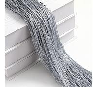 TGDGFKIAS Cortinas, Cortina de Hilo con Flecos de Cuentas, Tela de poliéster, 100 x 200 cm, Multicolor, 1 Pieza(Silver)