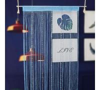 TGDGFKIAS Cortinas, Cortina divisoria for Puerta con borlas de Hilo de Cuentas de Cristal, 1 x 2 m, Multicolor(BLU)