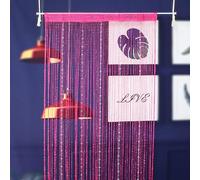 TGDGFKIAS Cortinas, Cortina divisoria for Puerta con borlas de Hilo de Cuentas de Cristal, 1 x 2 m, Multicolor(Rose)