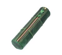 TGDGFKIAS Estuche para lápices de gran capacidad, Estuche organizador de lápices de cuero vintage con cremallera, estuche sencillo for la escuela, 1 unidad.(Dark Green)