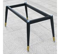 TGDGFKIAS Patas de Mesa de Metal Patas de Muebles, Metal Table Legs Heavy Duty Iron Dining Table Feet,Table Frame Support Foot,with Screws and Suction Cups(Black+Gold,70cm x 40cm x 72cm)