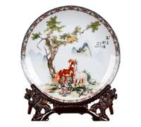 TGDGFKIAS Placa decorativa cerámica platos colgantes, Cerámica de Jingdezhen de 26 cm