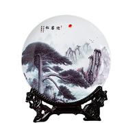 TGDGFKIAS Placa decorativa cerámica platos colgantes, Plato de porcelana de cerámica china Jingdezhen de 26 cm, pequeños adornos for decoración del hogar y la sala de estar