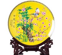 TGDGFKIAS Placa decorativa cerámica platos colgantes, Plato decorativo de cerámica for gabinete de sala de estar con adornos chinos de 10,2 pulgadas de Jingdezhen