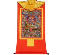 TGDGFKIAS Thangka para Colgar en la Pared, Tapiz Thangka Budista con 58 deidades iracundas, Bardo Thodol, Multicolor, Varios tamaños(Rosso,Large(85cm*63cm))