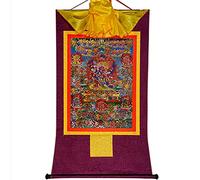 TGDGFKIAS Thangka para Colgar en la Pared, Tapiz Thangka Budista con 58 deidades iracundas, Bardo Thodol, Multicolor, Varios tamaños(Purple,Small(35cm*27cm))