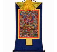TGDGFKIAS Thangka para Colgar en la Pared, Tapiz Thangka Budista con 58 deidades iracundas, Bardo Thodol, Multicolor, Varios tamaños(BLU,Small(35cm*27cm))
