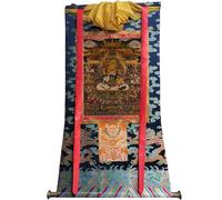 TGDGFKIAS Thangka para Colgar en la Pared, Tapiz Thangka de Vaishravana, Brocado, impresión Digital giclée, Enmarcado, Multicolor(Frame Color 8)