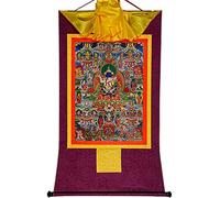 TGDGFKIAS Thangka para Colgar en la Pared, Thangka Brocado Tapiz de Pared 42 Deidades Silenciosas Bardo Thodol Multicolor Varios Tamaños(Purple,Medium(62cm*47cm))