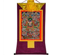TGDGFKIAS Thangka para Colgar en la Pared, Thangka Brocado Tapiz de Pared 42 Deidades Silenciosas Bardo Thodol Multicolor Varios Tamaños(Purple,XL(120cm*82cm))