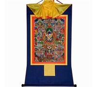 TGDGFKIAS Thangka para Colgar en la Pared, Thangka Brocado Tapiz de Pared 42 Deidades Silenciosas Bardo Thodol Multicolor Varios Tamaños(BLU,XL(120cm*82cm))