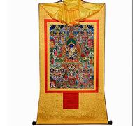 TGDGFKIAS Thangka para Colgar en la Pared, Thangka Brocado Tapiz de Pared 42 Deidades Silenciosas Bardo Thodol Multicolor Varios Tamaños(Giallo,Medium(62cm*47cm))