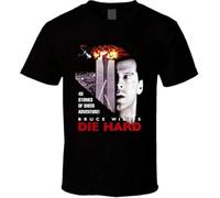 TGFKLP Die Hard Bruce Willis Retro Action Movie T Shirt(X-Large)
